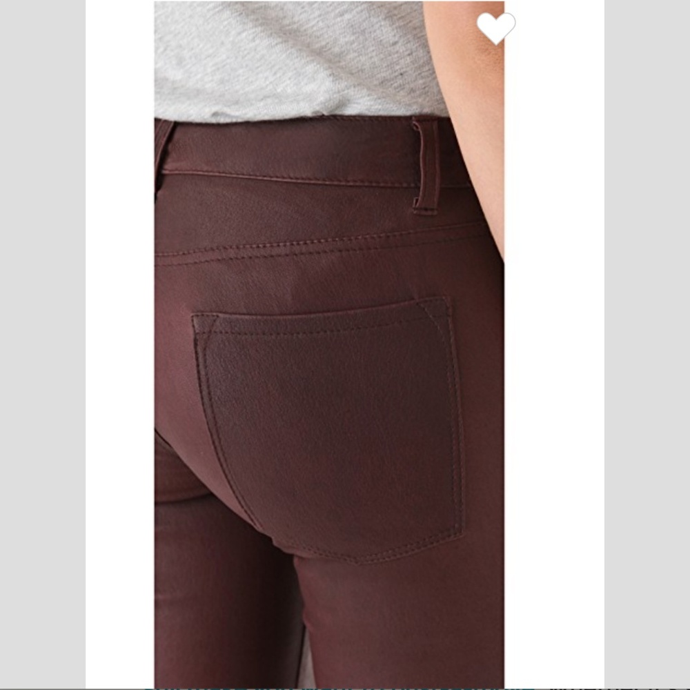 Vince Washed Leather Pants In Burgundy Merlot - Picture 8 of 8